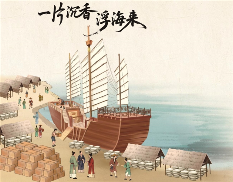 烟波浩渺的大洋之上，一片沉香浮海来